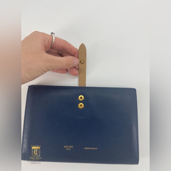 Céline large strap wallet in grained calfskin - Picture 5 of 12